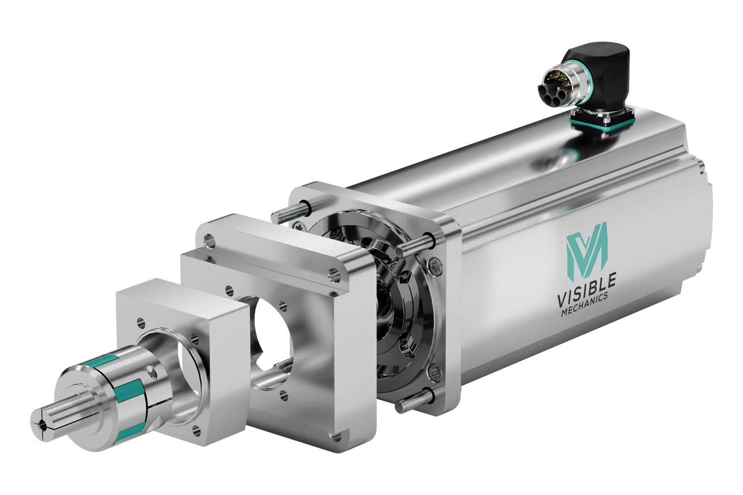 Standardansicht eines Servomotors, freigestellt